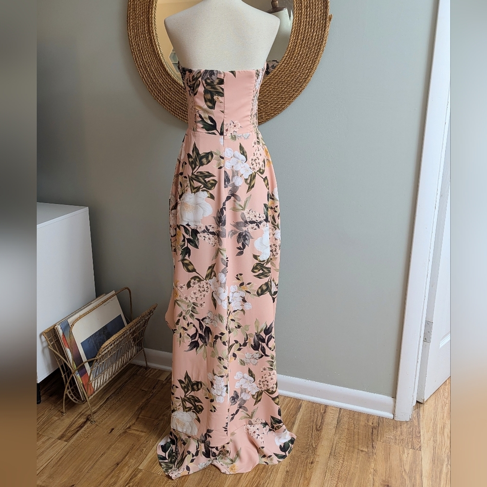 Amanda Uprichard Eden Floral Strapless Gown - Picture 4 of 5